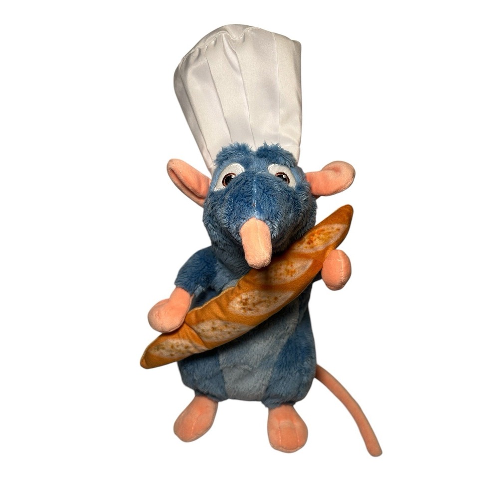 Disney Pixar Ratatouille Chef Blue Mouse Plush 13 Inches In Height